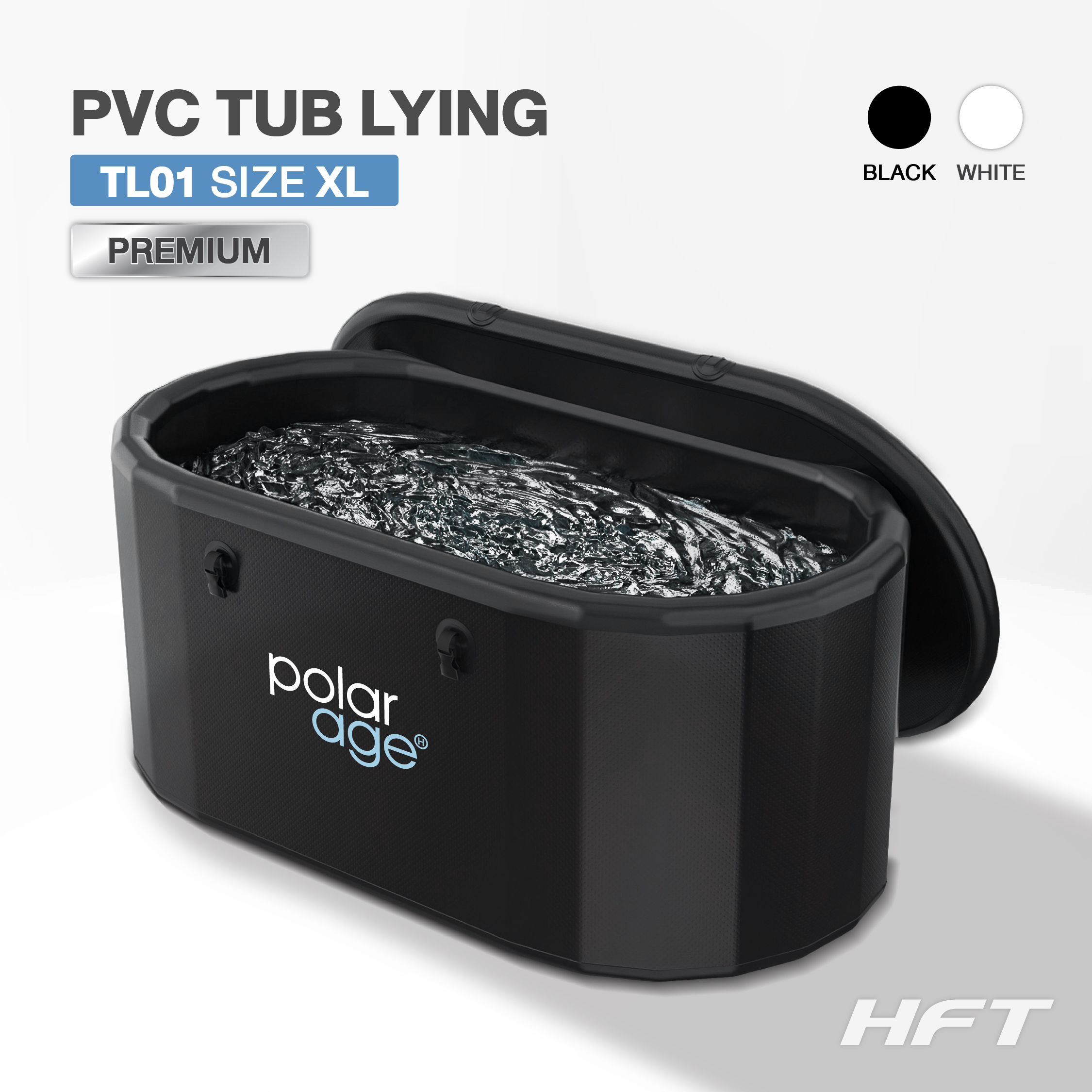 อ่างแช่น้ำเย็น HOMEFITTOOLS รุ่น MODEL01 ไซส์ XL PVC TUB LYING แบบนอน ทรงโค้ง_1